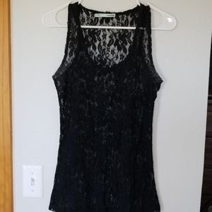 Lace floral tank top